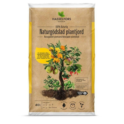 Köp Hasselfors naturgödslad plantjord 40 liter, 51st, Helpall - Fraktfritt Hasselfors Garden jord