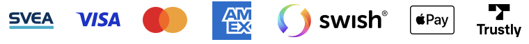 Betala med Svea faktura, Visa, Mastercard, American Express, Swish, Apple Pay eller Trustly