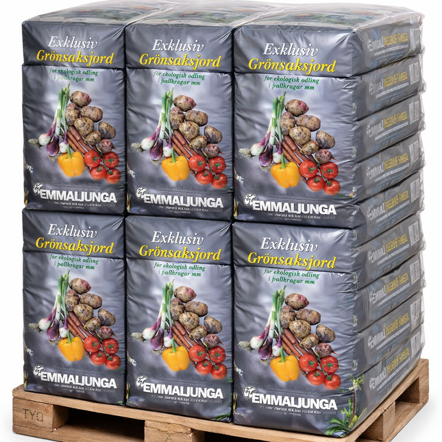 Köp Emmaljunga Exklusiv Grönsaksjord 50L - Halvpall 21 st - Fraktfri Emmaljunga Jord