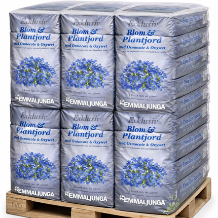 Köp Emmaljunga Exklusiv Blom och Plantjord med Osmocote 50L - Halvpall 21st - Fraktfri Emmaljunga Jordförbättring