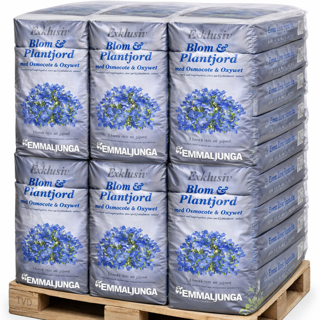 Köp Emmaljunga Exklusiv Blom och Plantjord med Osmocote 50L - Halvpall 21st - Fraktfri Emmaljunga Jordförbättring