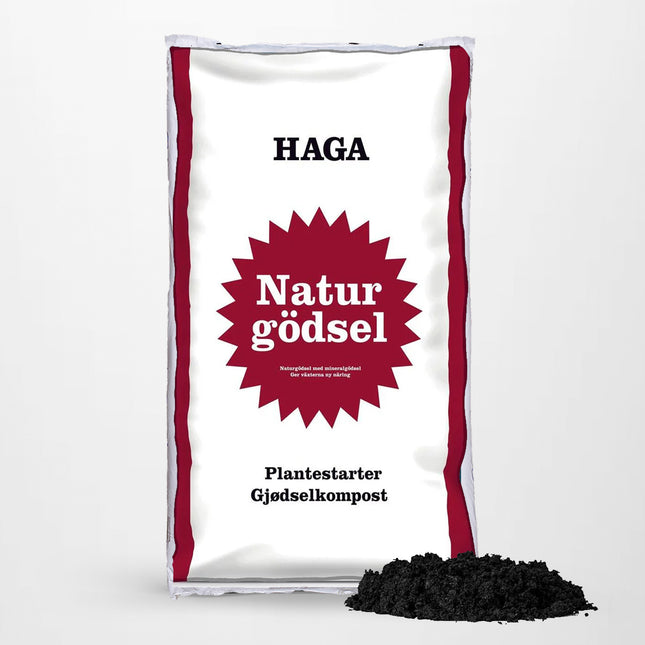 Naturgödsel - Producerad av Hasselfors - Haga - Fri frakt - 40 L - 54 Säck