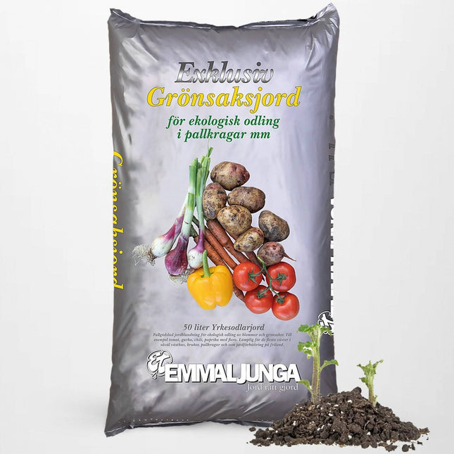 Köp Emmaljunga Exklusiv Grönsaksjord 50L - Halvpall 21 st - Fraktfri Emmaljunga Jord