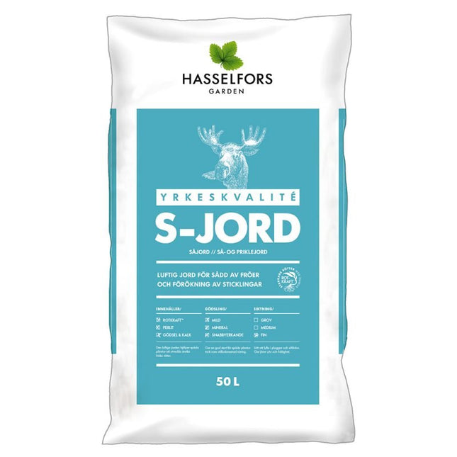 Hasselfors S-Jord, 15 liter, 51st, Halvpall - Fraktfritt
