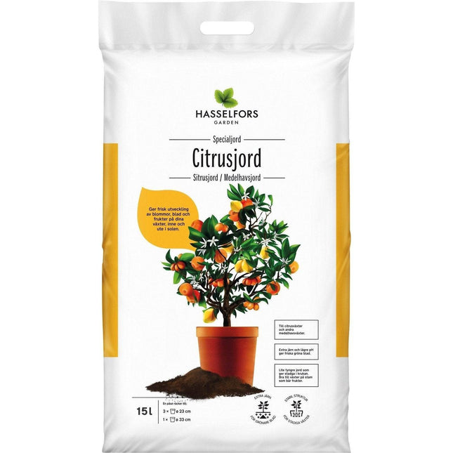 Köp Hasselfors Citrusjord 15L x 54 st - Mellandagsrea - Fri frakt - beg antal Hasselfors Garden jord