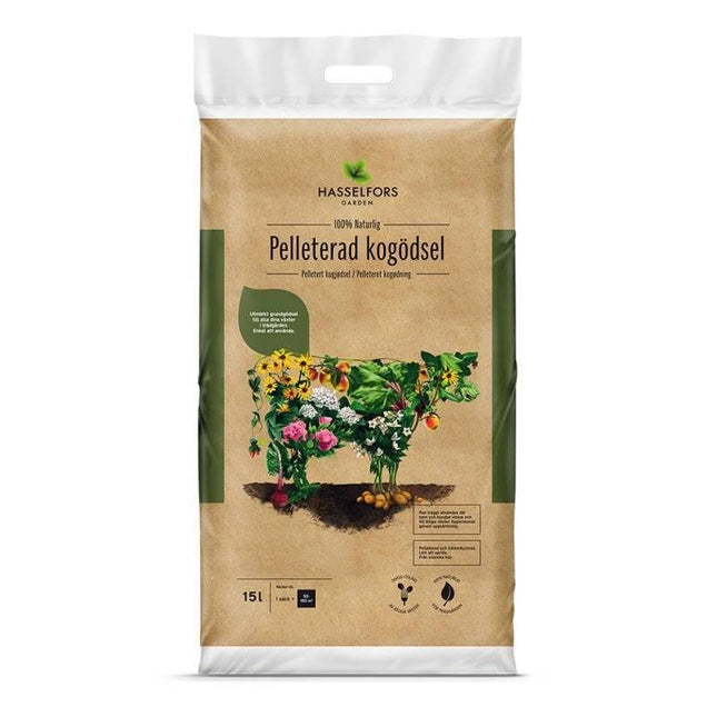 Köp Hasselfors Pelleterat Kogödsel 15 L x 36 st - Mellandagsrea - Fraktfritt - Beg antal Hasselfors Garden Gödsel