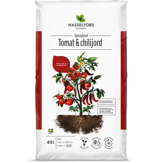 Hasselfors tomat & chillijord, 40 liter, 48st, Helpall - Fraktfritt