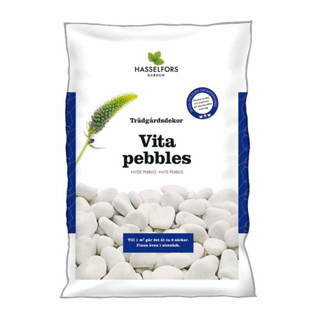 Hasselfors vit pebbles, 7kg, 40st, Halvpall - Fraktfritt